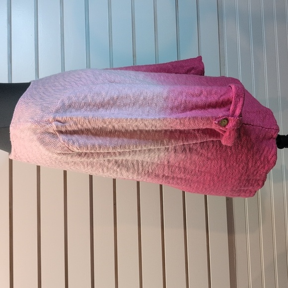 Habitat Women's Pink Ombre Sweater with tab sleeves and slouchy pocket Size L - Picture 3 of 7